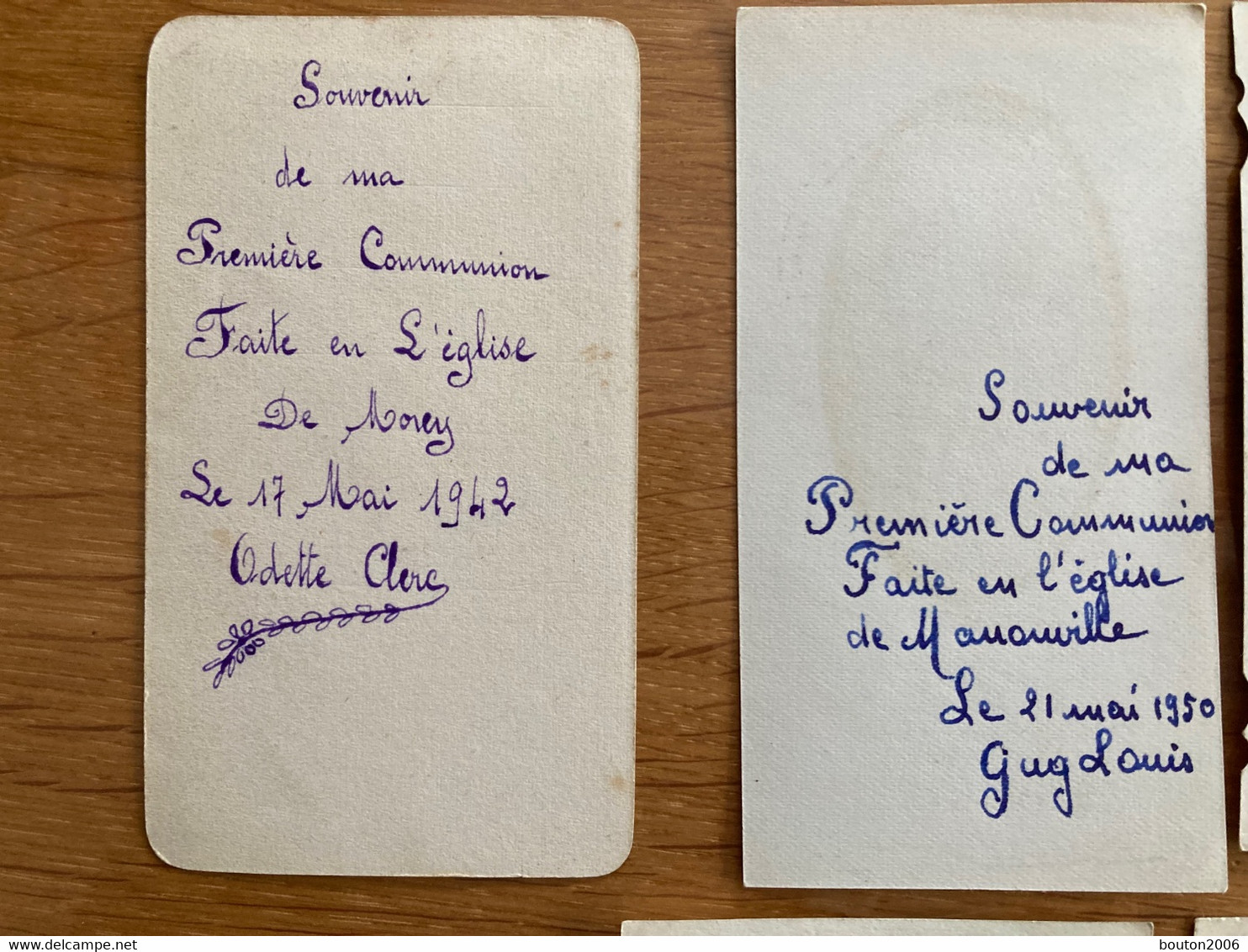 Lot Faire Part Communion Confirmation Martincourt Manonville Manoncourt Morey Près De TOUL 1942 - Kommunion Und Konfirmazion