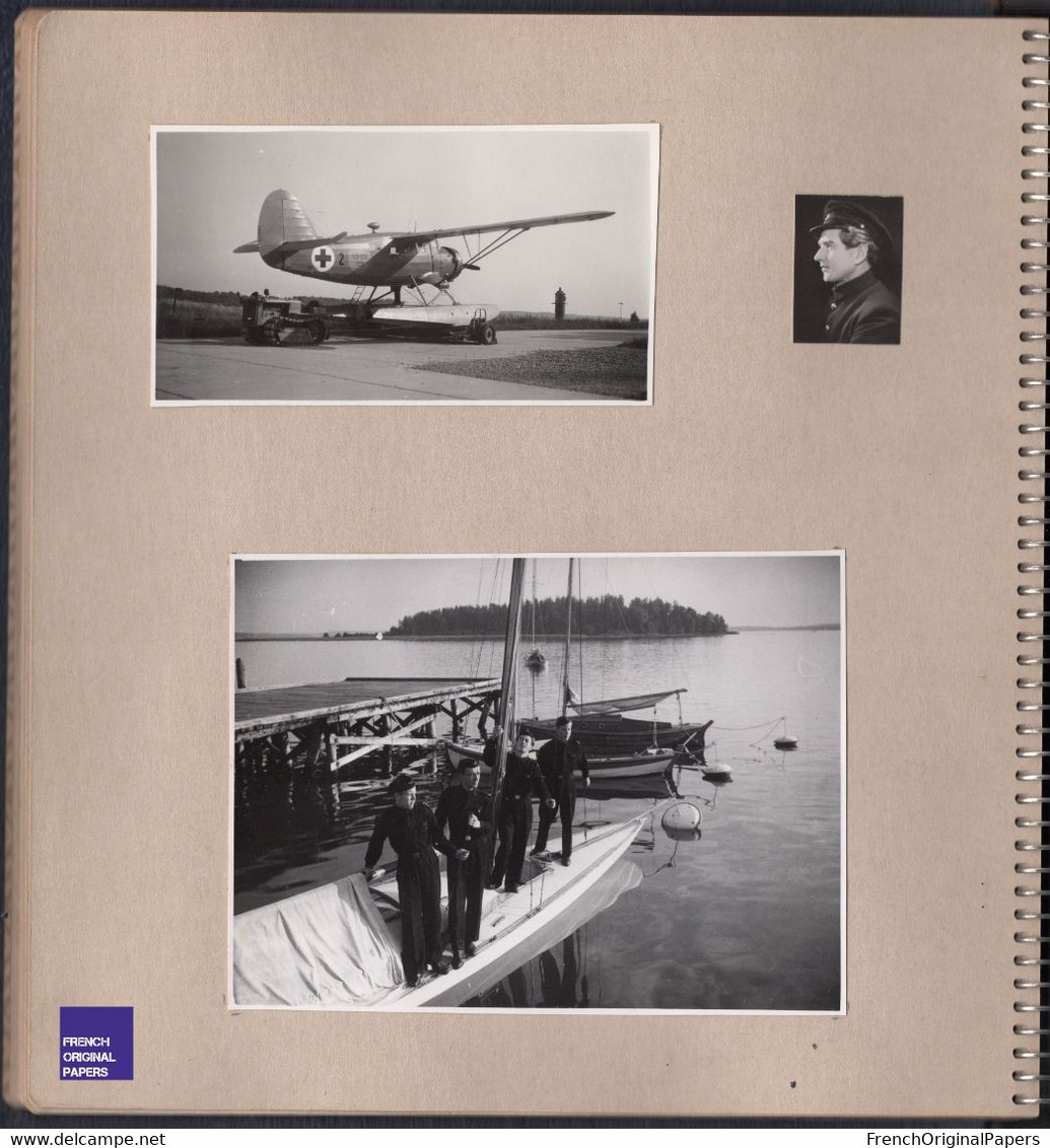 SUPERBE Album Sweden - pilote avion armée de l'Air photo plane pilot homme nu nude man plane Dornier Do 24 hydravion