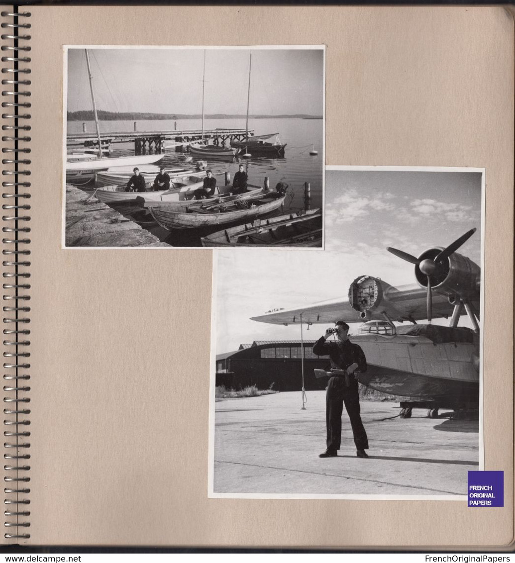 SUPERBE Album Sweden - pilote avion armée de l'Air photo plane pilot homme nu nude man plane Dornier Do 24 hydravion