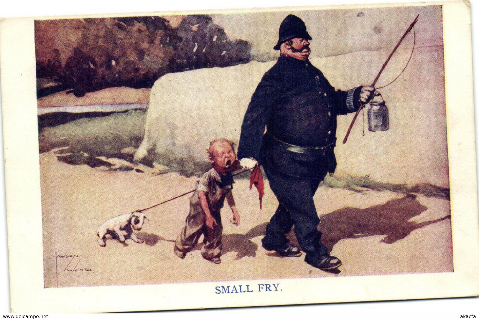 PC LAWSON WOOD, ARTIST SIGNED, SMALL FRY, Vintage Postcard (b35366) - Wood, Lawson