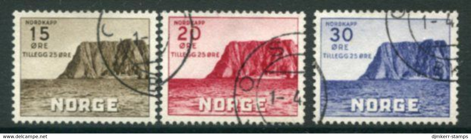 NORWAY 1943 Tourism: North Cape  Used.  Michel 284-86 - Oblitérés