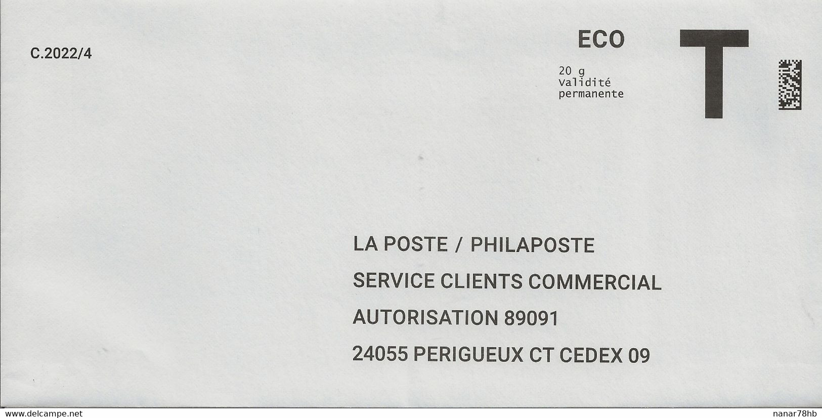 Lettre T Eco 20gr La Poste/Philaposte - Cards/T Return Covers