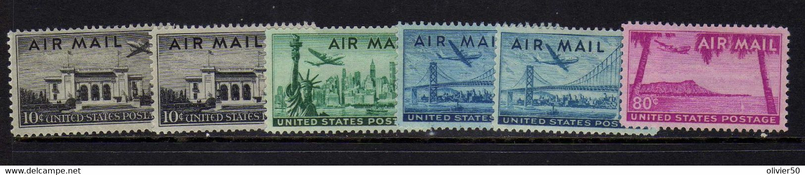 Etats-Unis (1947-52)  - Poste Aerienne   Avion - Sites -  Neufs* - MLH - 2b. 1941-1960 Unused