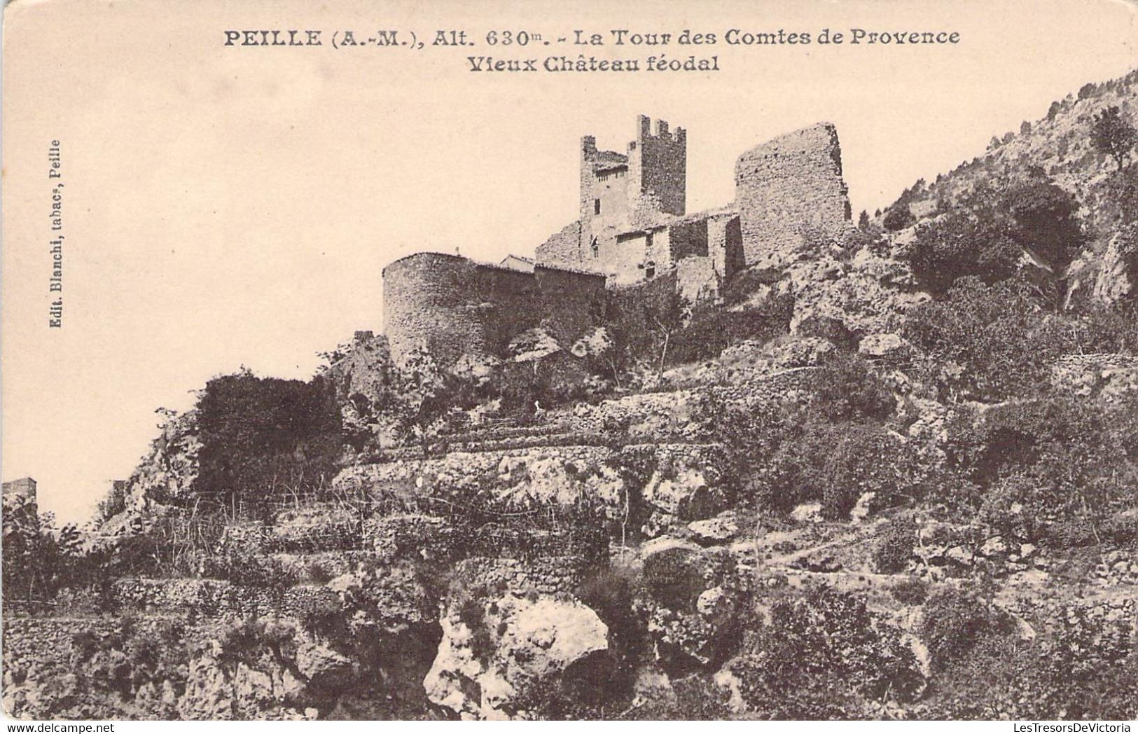 CPA France - Alpes Maritimes - Peille - La Tour Des Comtes De Provence - Vieux Château Féodal - Edit. Blanchi - Giletta - Other & Unclassified