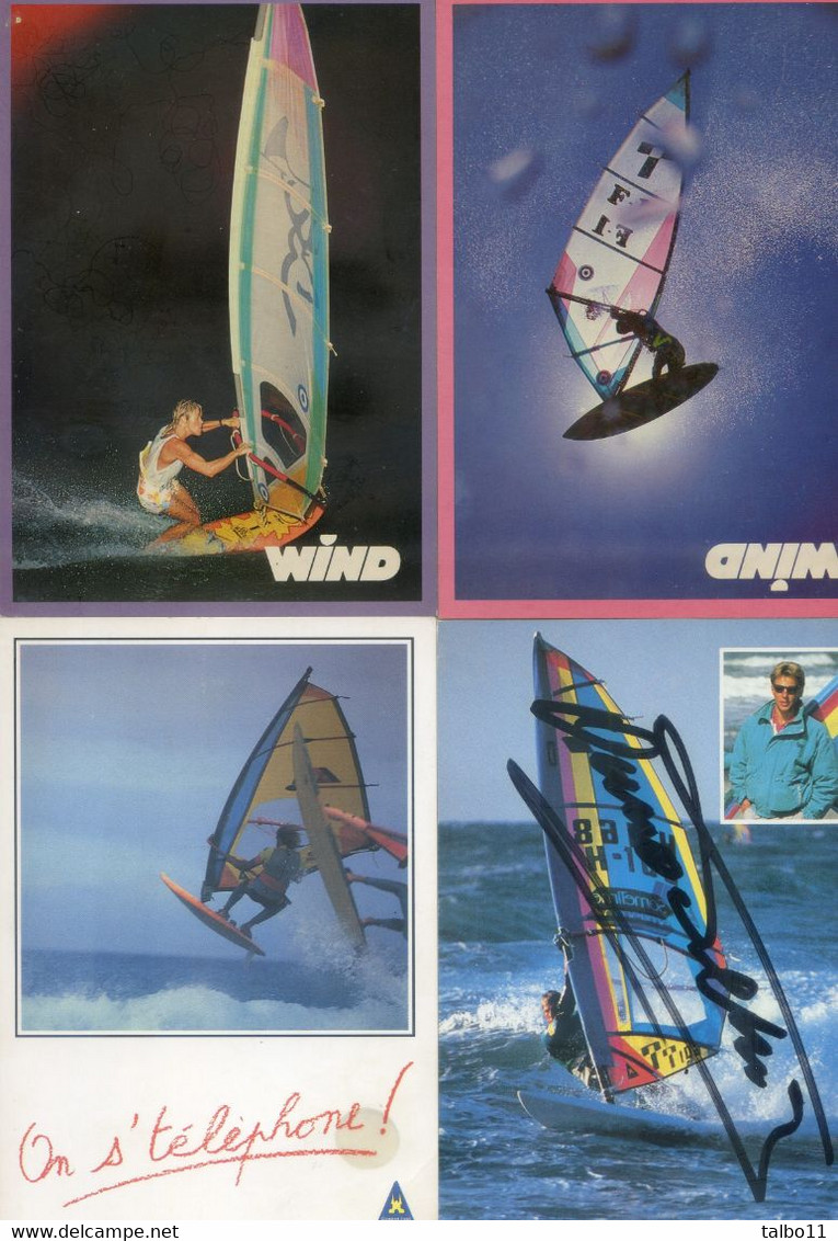 Lot De 17 Cartes - Planche à Voile - Team Tiga, Wind, Mike Eskimo, Fanatic, Onno Tellier, Goujon, Thiémé, Luedecke, - Voile