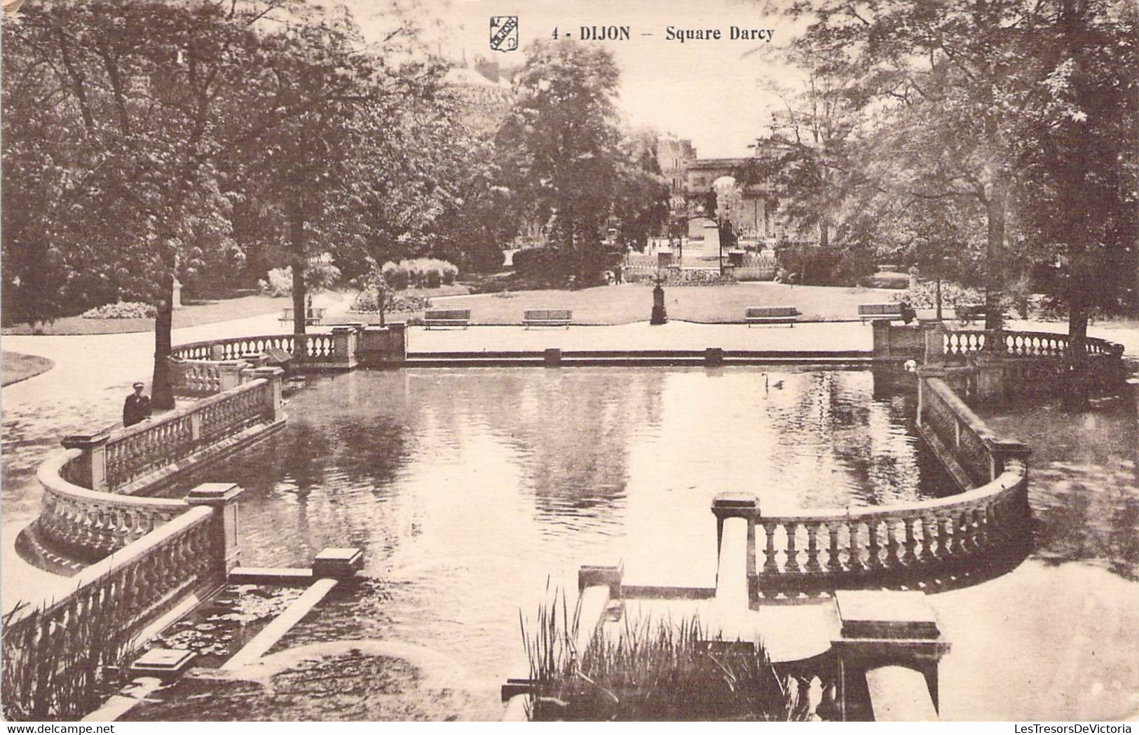 CPA France - Côte D'Or - Dijon - Square Darcy - Blason Dijon - Etang - Animée - Parc - Eau - Dijon