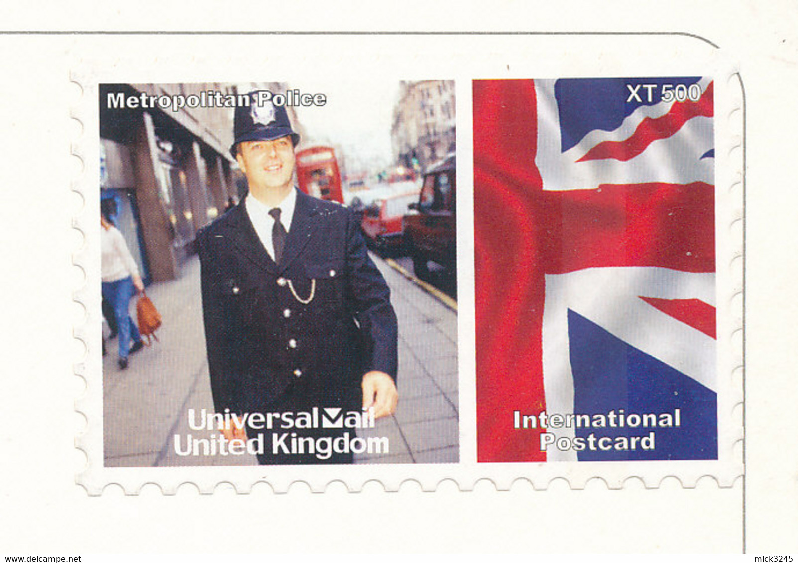 Timbre D'une émission D'une Poste Privée Britannique (policier) Sur Carte Postale De Londres - Universal Mail Stamps