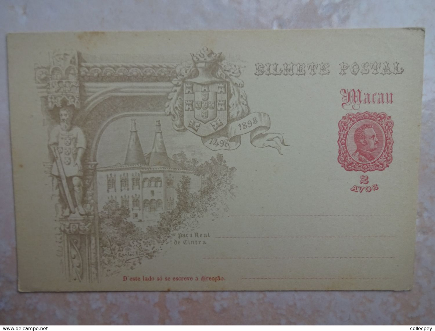 PORTUGAL MACAU Bilhete Postal 2 Avos Paco Real De Cintra - Brieven En Documenten