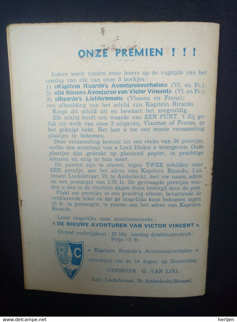 Kapitein Ricardo's Avonturenverhalen 185 - De Uitdaging - Jos Van Loo - Juniors