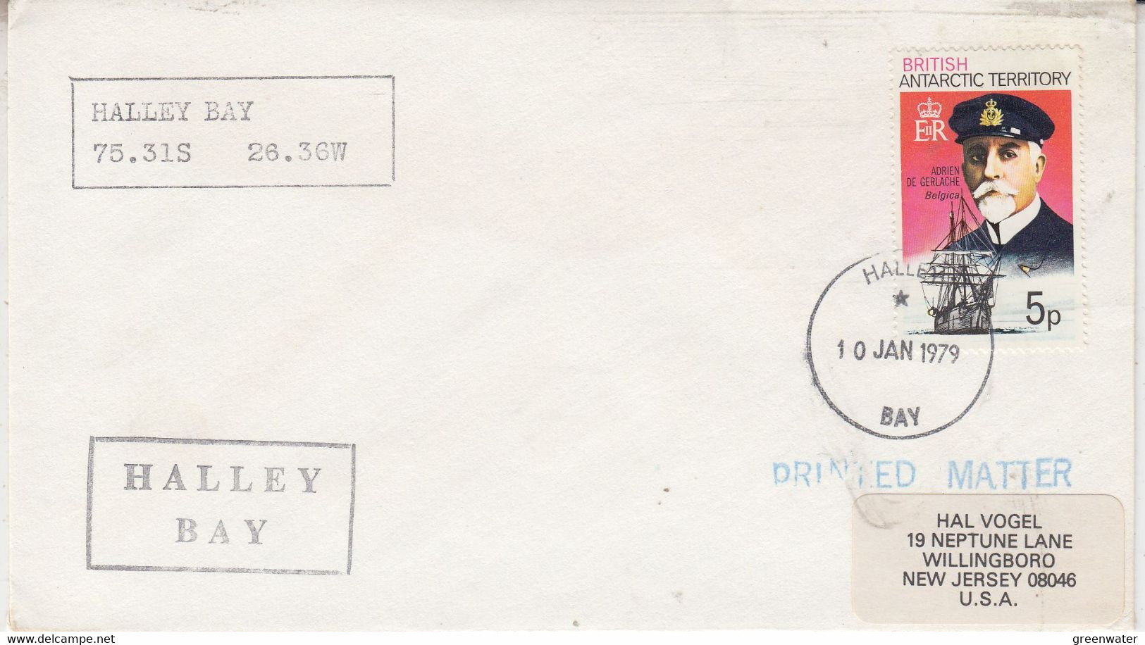 British Antarctic Territory (BAT) Halley Bay Cover Ca Halley 10 JAN 1979 (TB166A) - Covers & Documents