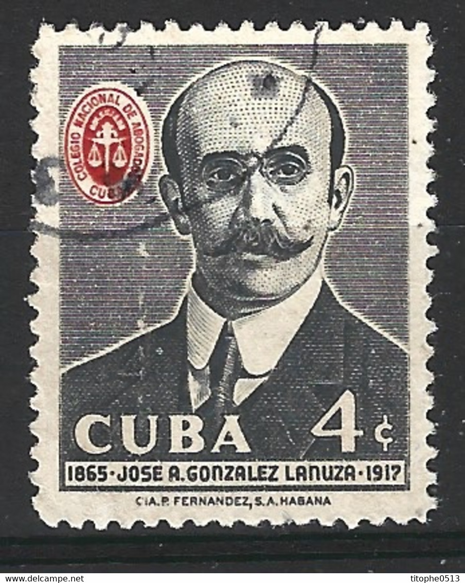 CUBA. N°481 Oblitéré De 1958. Avocat. - Usados