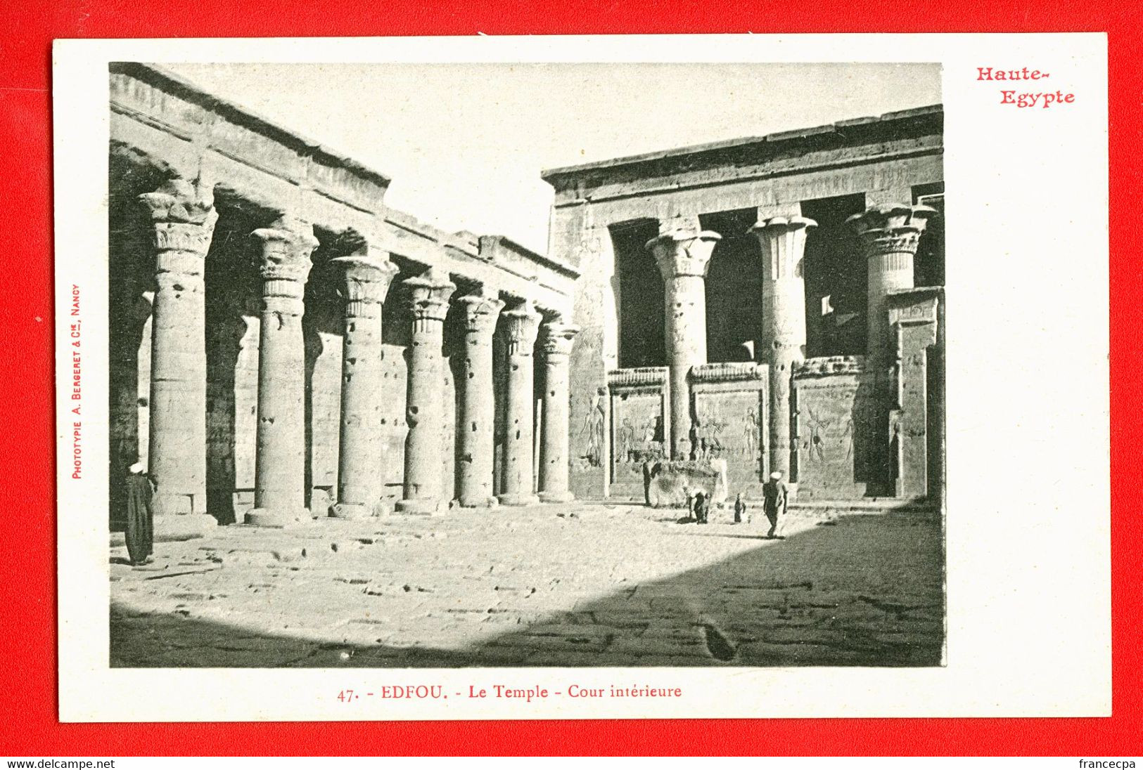 10203 - EGYPTE - EDFOU - Le Temple - Cour Intérieure  - DOS NON DIVISE - Idfu