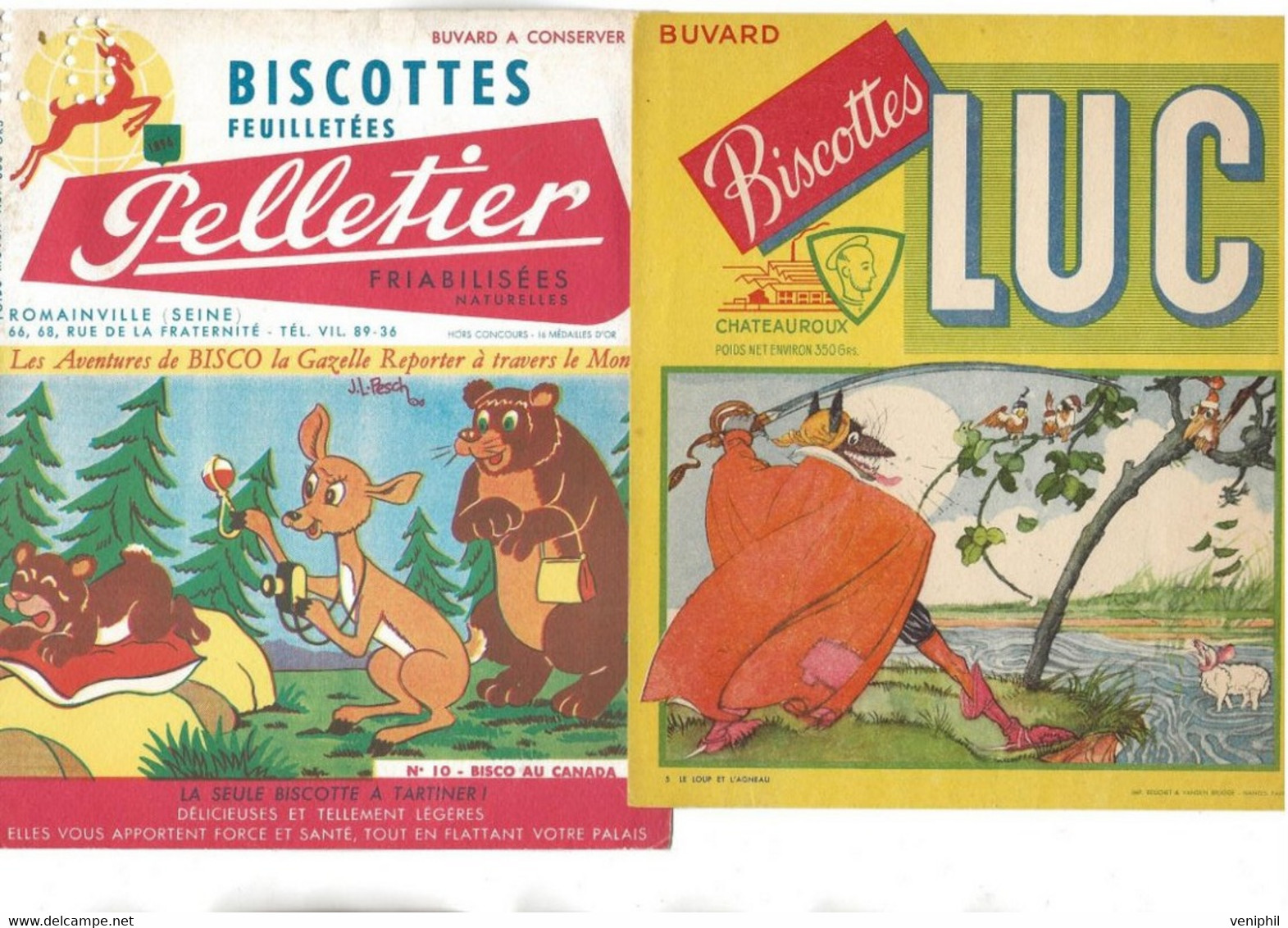 4 BUVARDS PUB BISCOTTES  - PELLETIER- LUC -MAGDELEINE - Biscottes