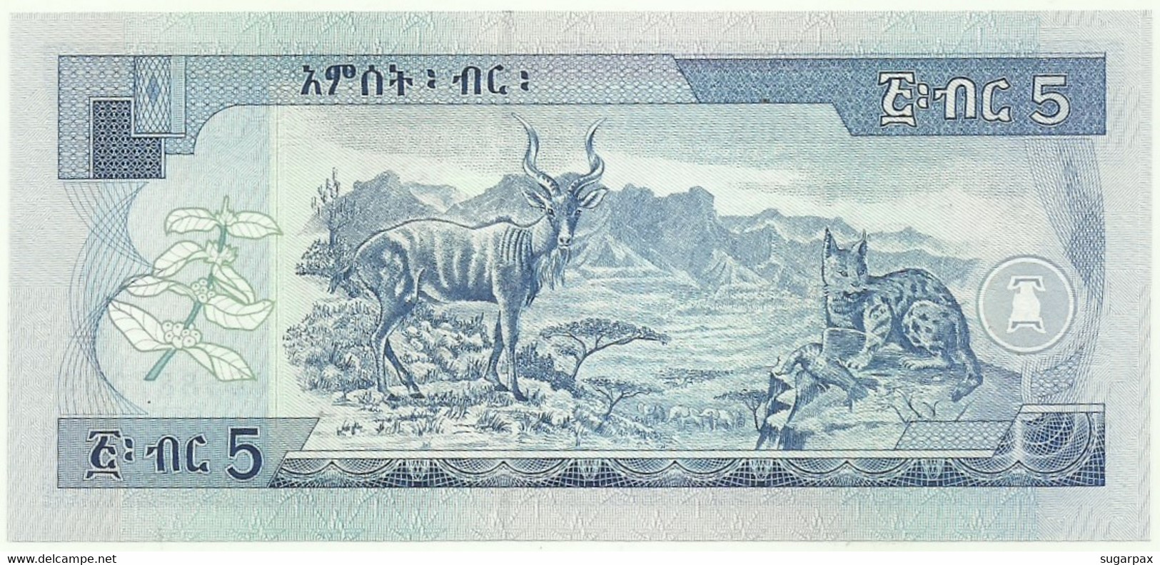 Ethiopia - 5 Birr - 1997 / EE 1989 - Pick 47.a - Unc. - Sign. 5 ( 1997 - 1998 ) - Serie AD - Ethiopie