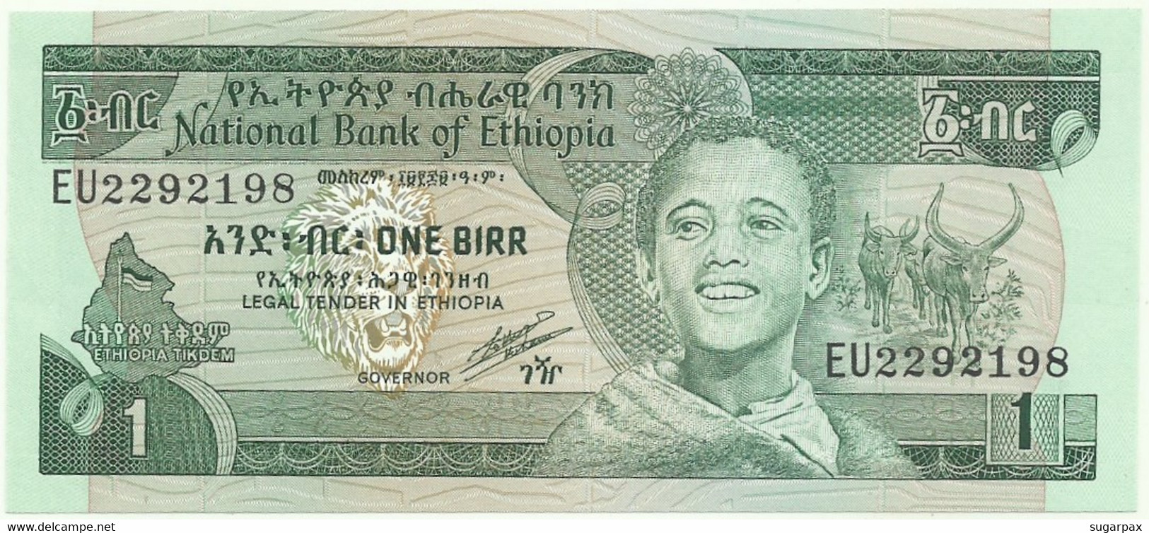 Ethiopia - 1 Birr - ND ( 1991 ) - Pick 41.b - Unc. - Sign. 4 ( 1991 - 1997 ) - Serie EU - Ethiopie