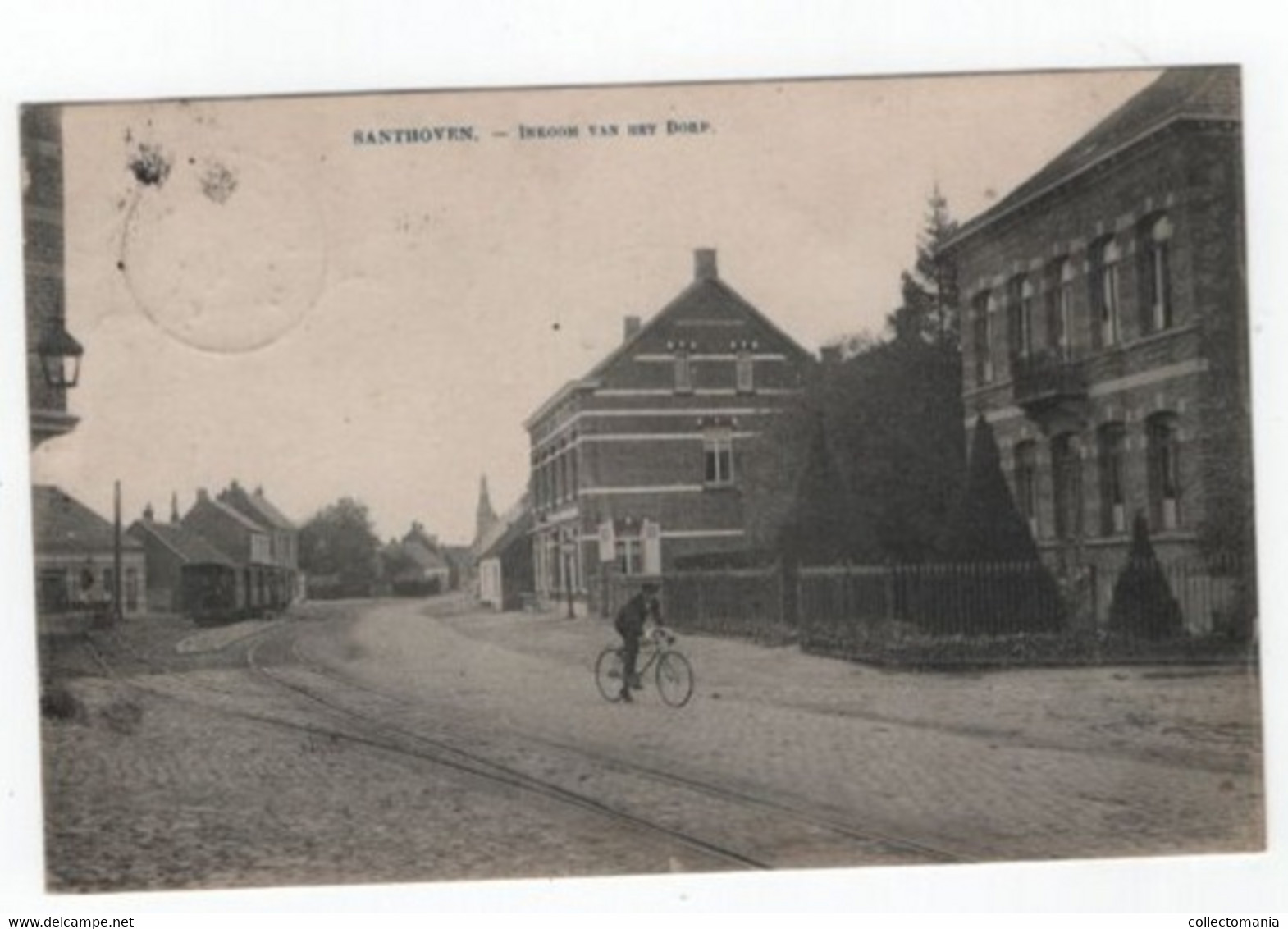 1 Oude Postkaart Santhoven Zandhoven Inkom V H Dorp 1921 STOOMTRAM - Zandhoven