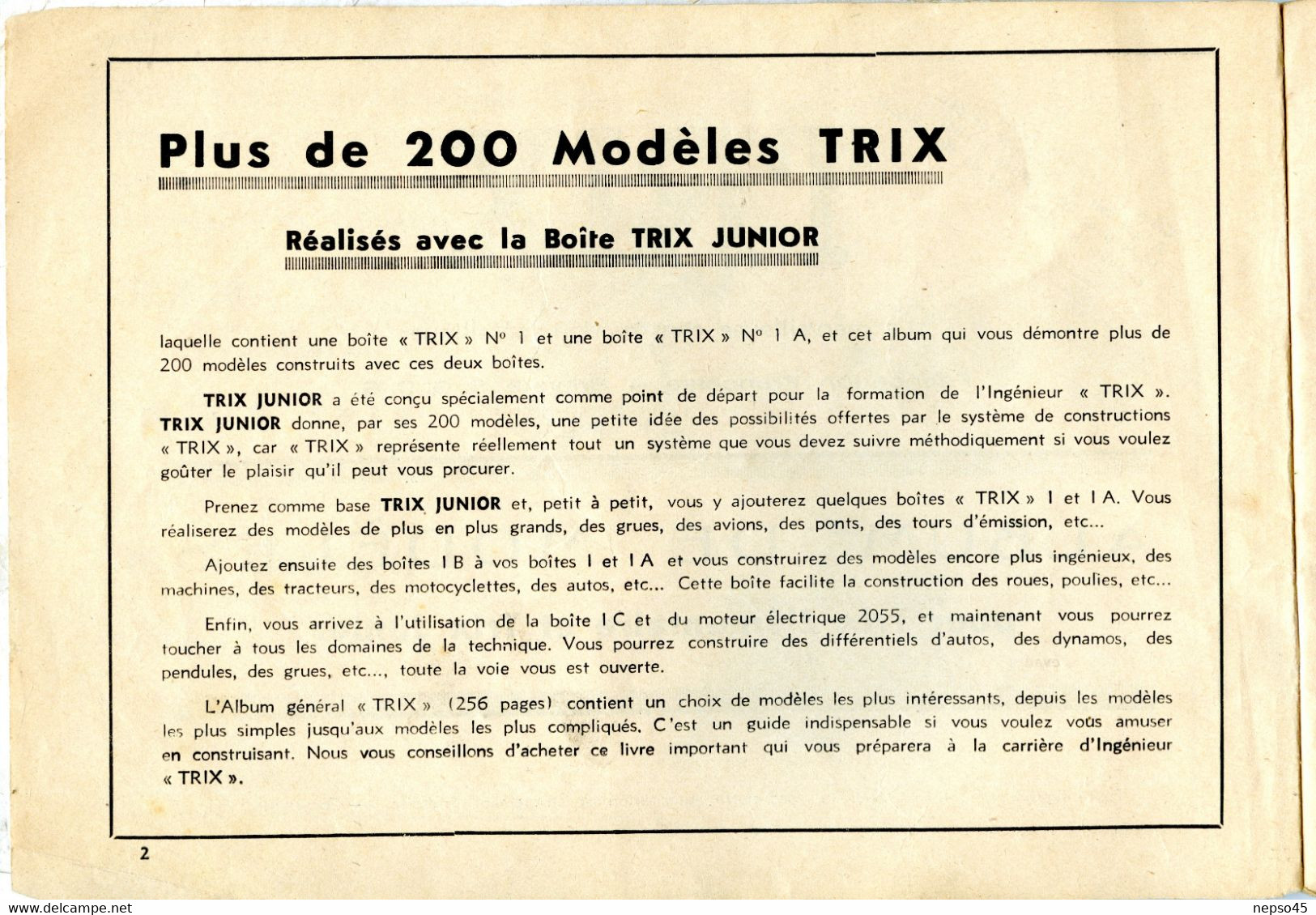 Album De Modèles Pour Trix Jeu  De Construction Métallique Concurrent Du Système Meccano. - Literatur & DVD