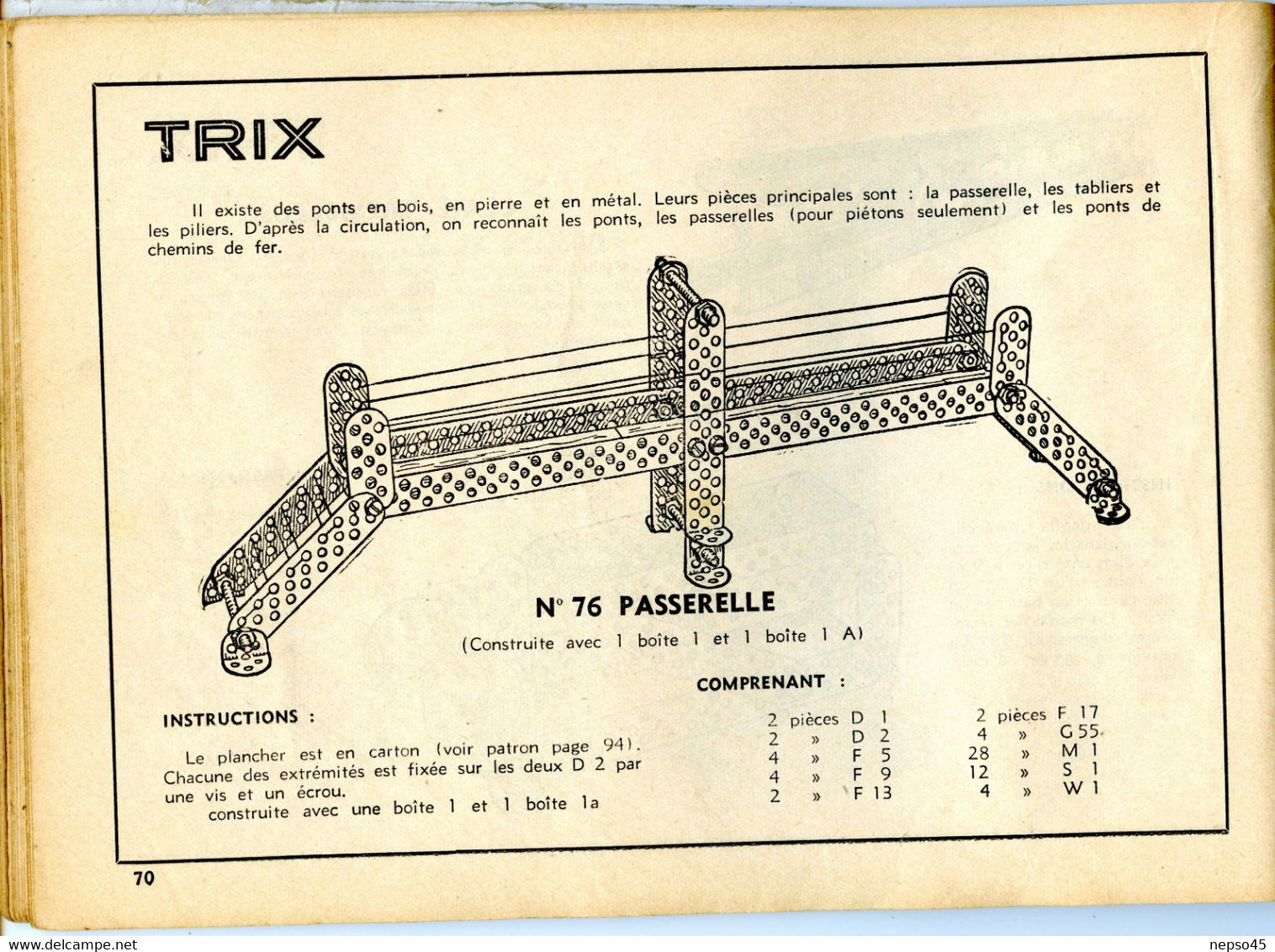 Album de Modèles pour Trix jeu  de construction métallique concurrent du système Meccano.