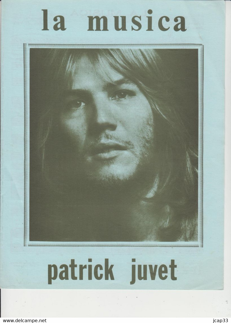 PARTITION  -  LA MUSICA  -  PATRICK JUVET  -  1972  - - Vocales