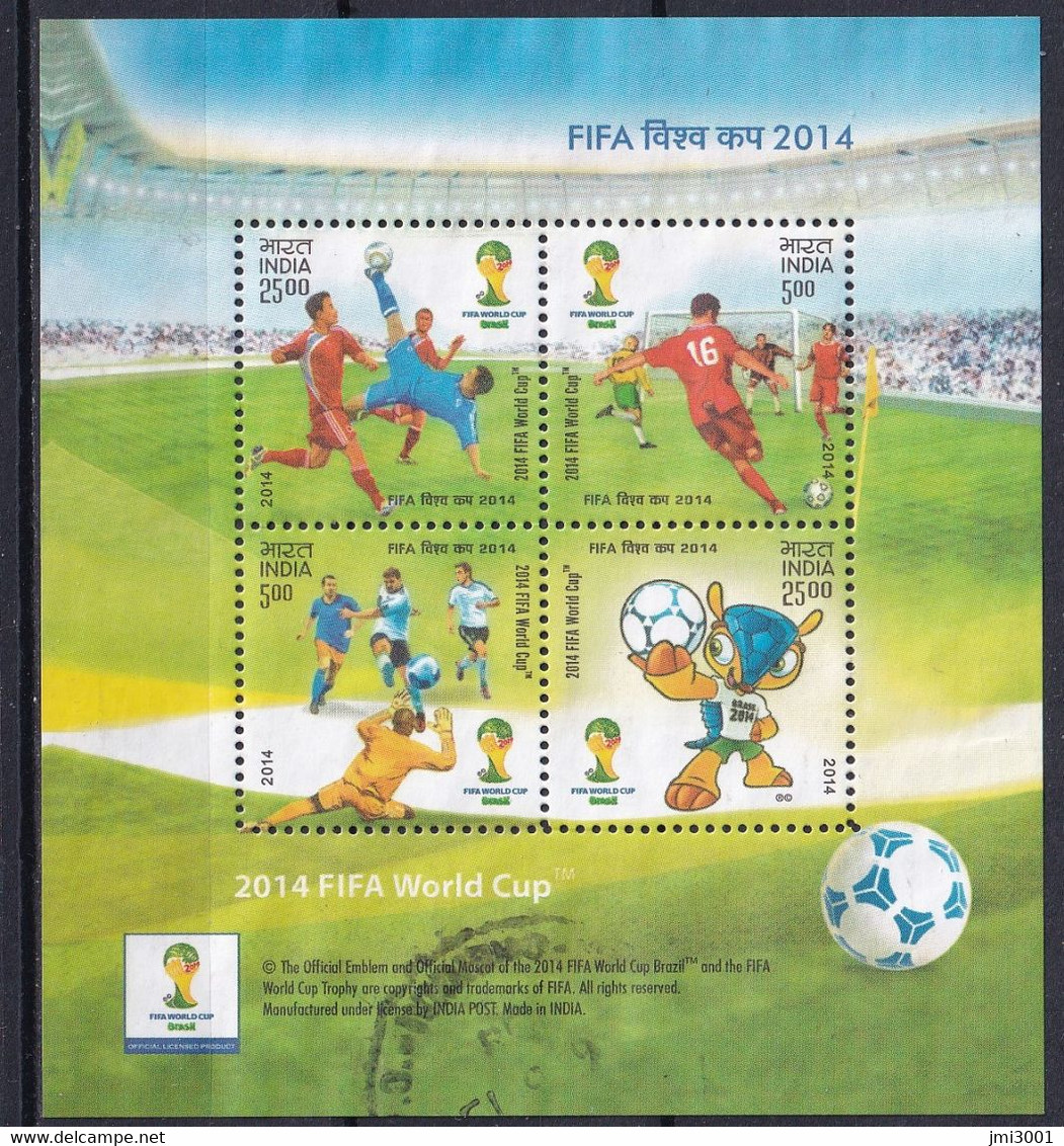 Inde 2014   Bloc FIFA World Cup  Football  Coupe Du Monde - Gebraucht