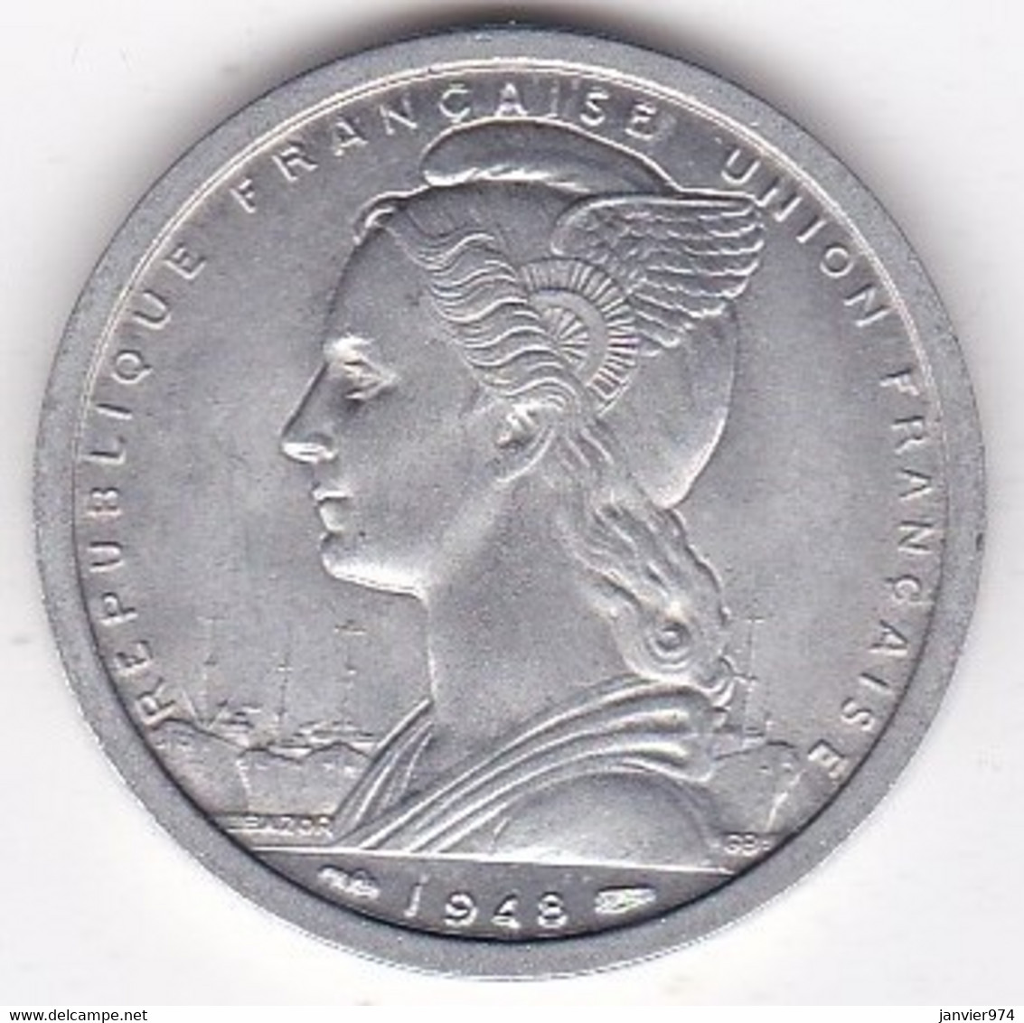 Afrique Equatoriale Française Union Française 2 Francs 1948 , En Aluminium - French Equatorial Africa