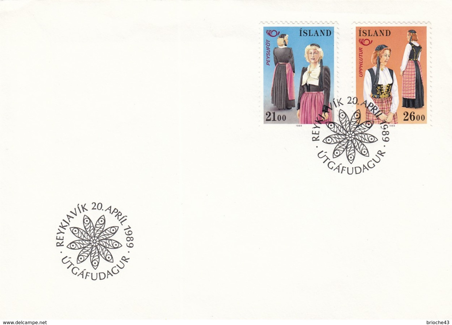 ISLAND - COVER  - REYKJAVIK 20 APRIL 1989 UTGAFUDAGUR  / R87 - Cartas & Documentos