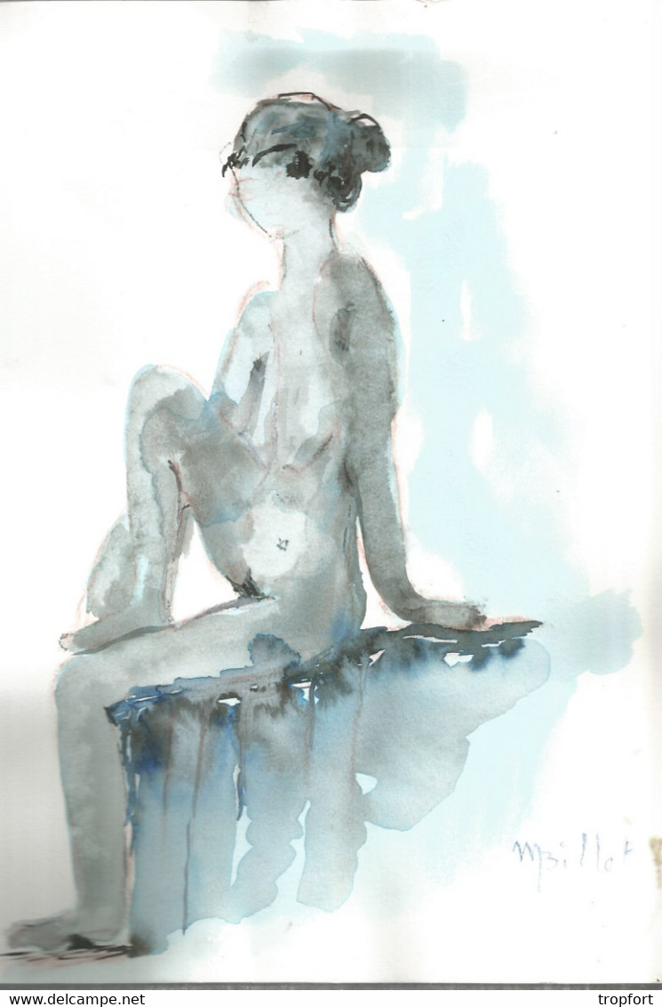 Superbe Aquarelle JEUNE FEMME NU, Akt, Nude  PEINTURE AQUARELLE  Signé - - Aquarelles