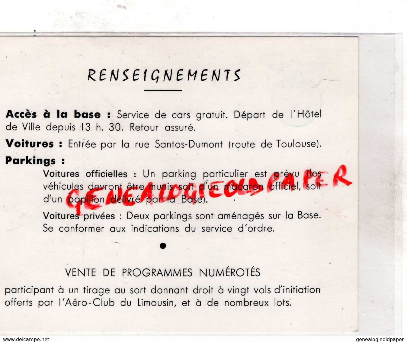 87- LIMOGES- CARTE INVITATION COLONEL PUJOL-BASE AERIENNE ROMANET N° 274 1969- BAL  ARMEE DE L' AIR - Documentos Históricos