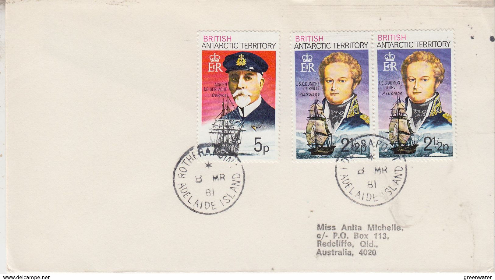 British Antarctic Territory (BAT)  Cover Ca Rothera Point Adelaide Island 8 MR 1981 (TB177) - Briefe U. Dokumente