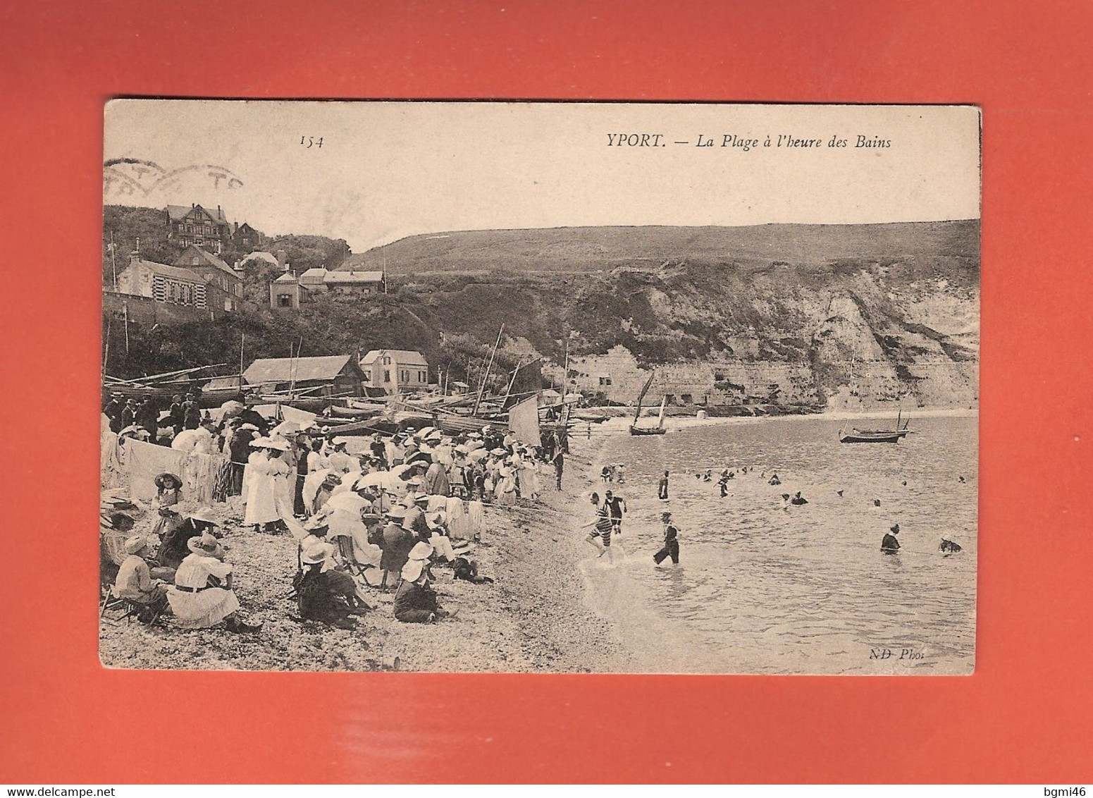 CPA..dépt 76..YPORT :  La Plage à L' Heure Des Bains..n°154  :  Voir 2 Scans - Yport