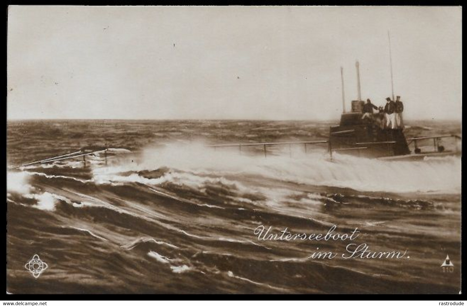 1916 AK KAISERLICHE MARINE-  UNTERSEEBOOT IM STURM - SUBMARINE IN STORM - SOUS-MARIN TEMPÊTE - Sottomarini