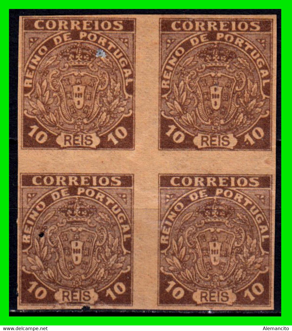 PORTUGAL  …  EUROPA  BLOQUE DE 4 SELLOS NUEVOS SIN DENTAR  ( FISCAL ) REINO DE PORTUGAL DE 10 REIS - Unused Stamps