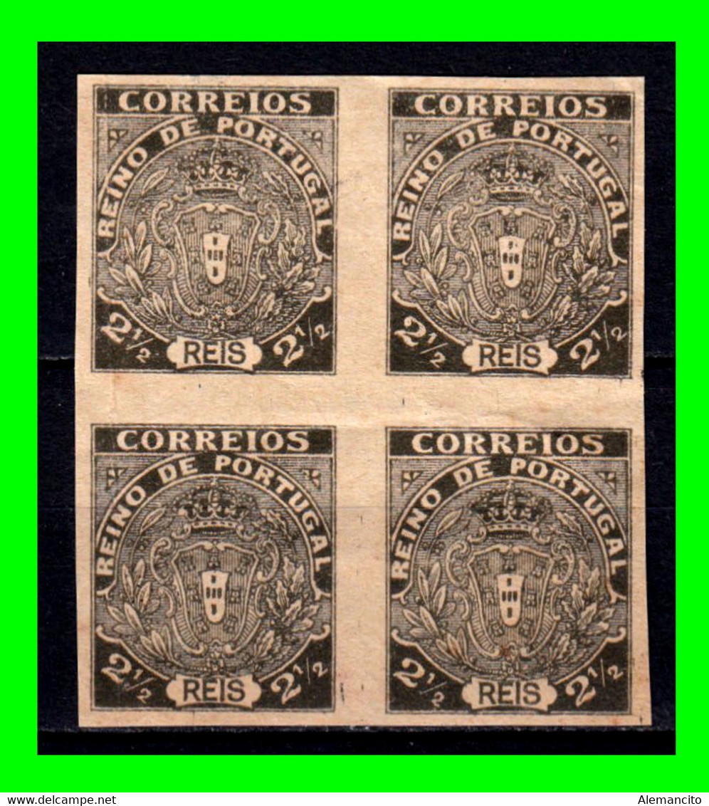 PORTUGAL  …  EUROPA  BLOQUE DE 4 SELLOS NUEVOS SIN DENTAR  ( FISCAL ) REINO DE PORTUGAL DE 2 REIS Y MEDIO - Unused Stamps