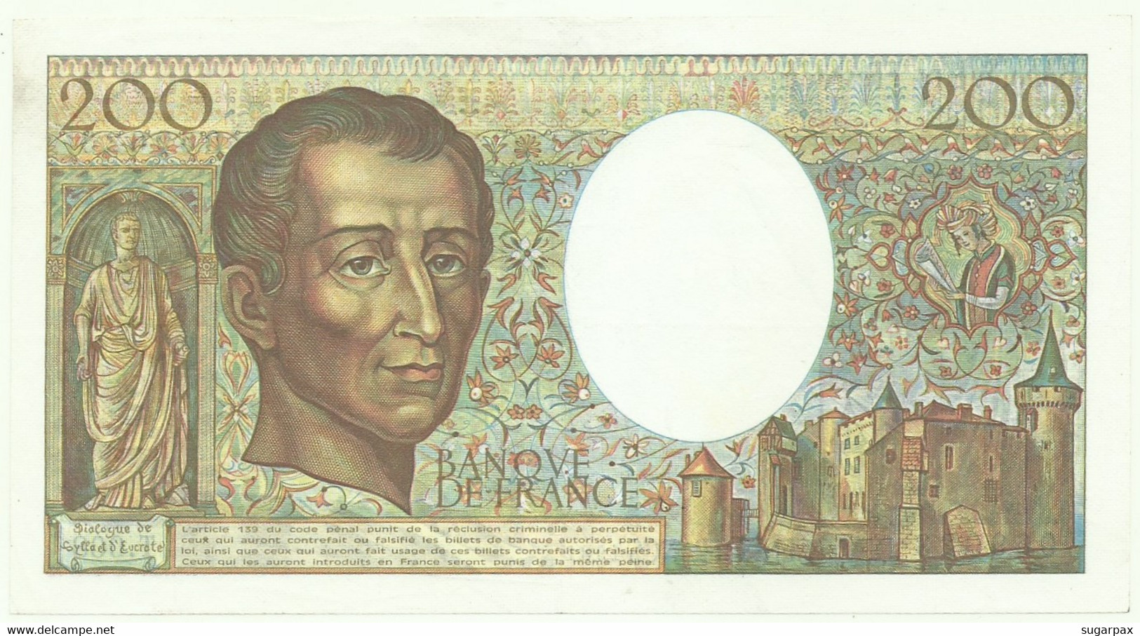 FRANCE - 200 Francs - 1981 - P 155.a - Serie T.008 - " Montesquieu " - 200 F 1981-1994 ''Montesquieu''