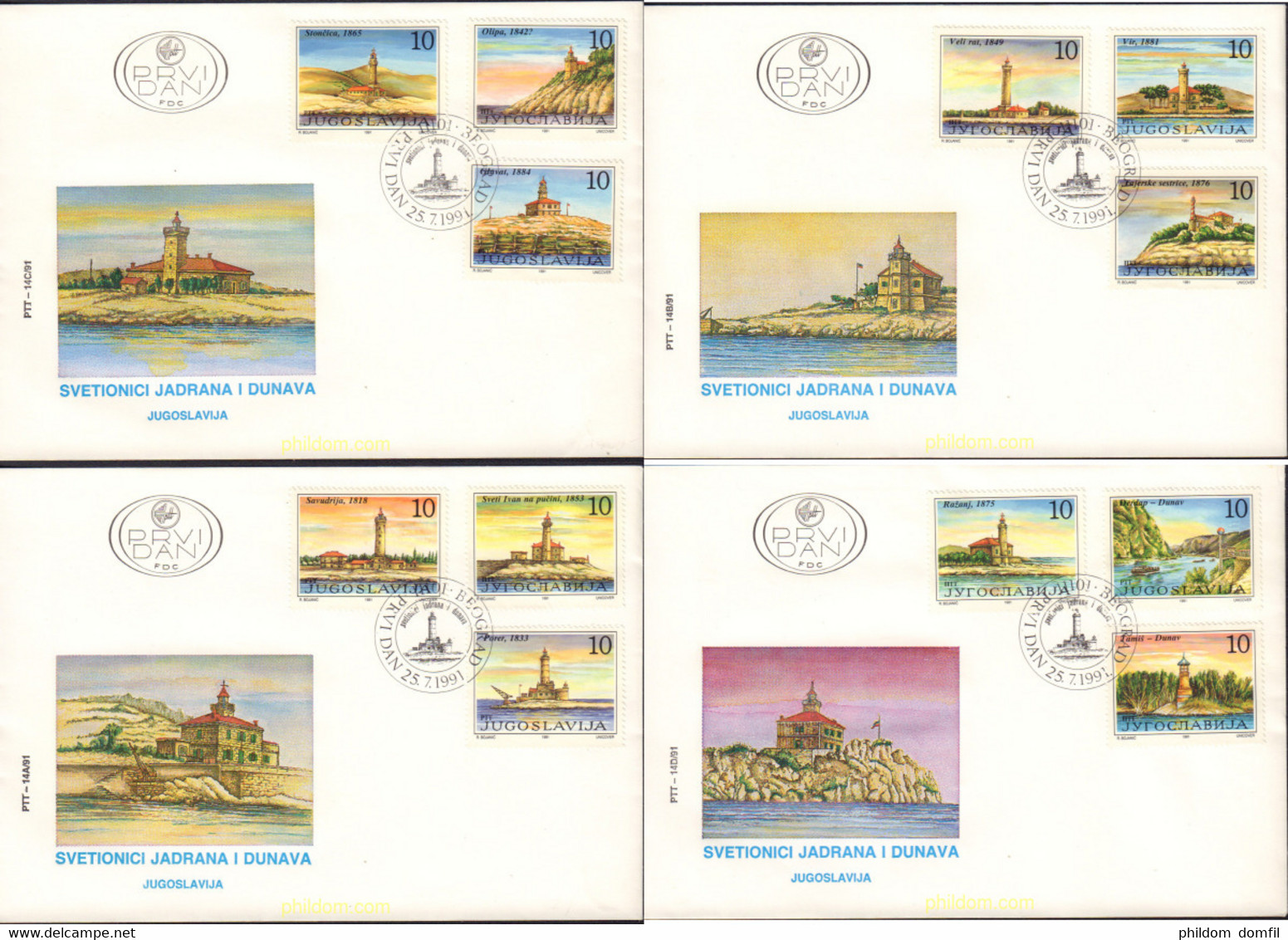 544509 MNH YUGOSLAVIA 1991 FAROS - Lots & Serien