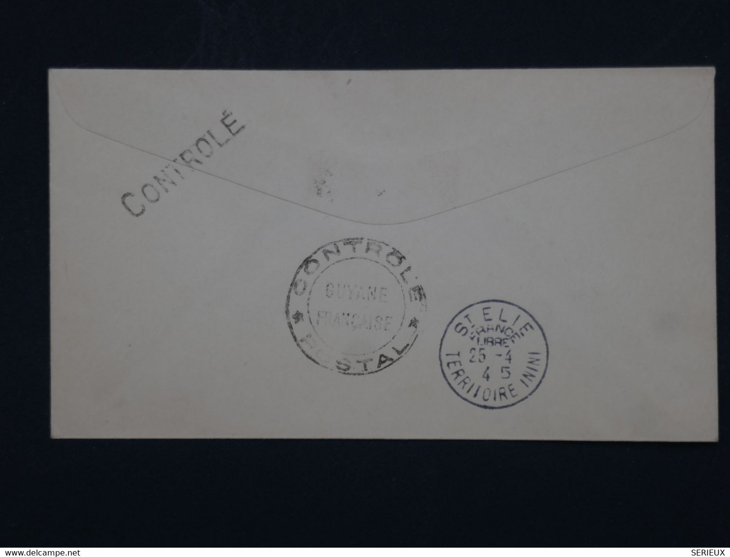 ¤ 21 GUYANNE   FRANCE   BELLE LETTRE FDC 1945  CAYENNE A ININI ++++ AFFRANCH.  PLAISANT - Brieven En Documenten