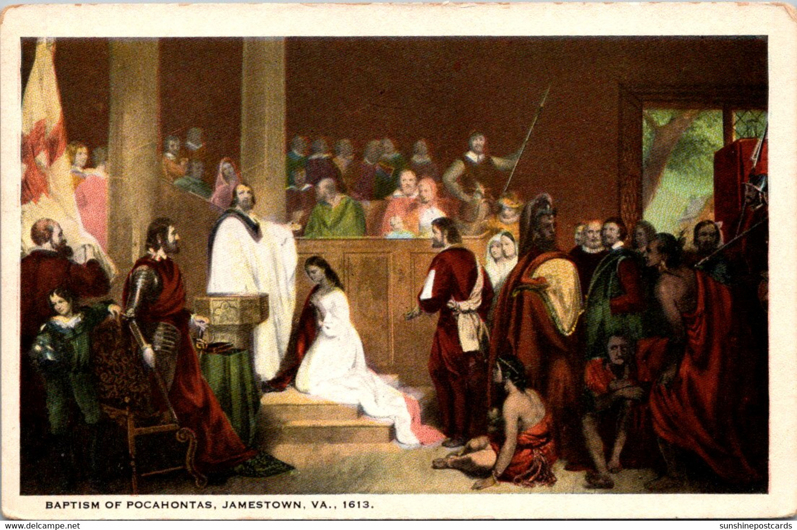 History Baptism Of Pocahontas Jamestown Virginia 1613 - Histoire