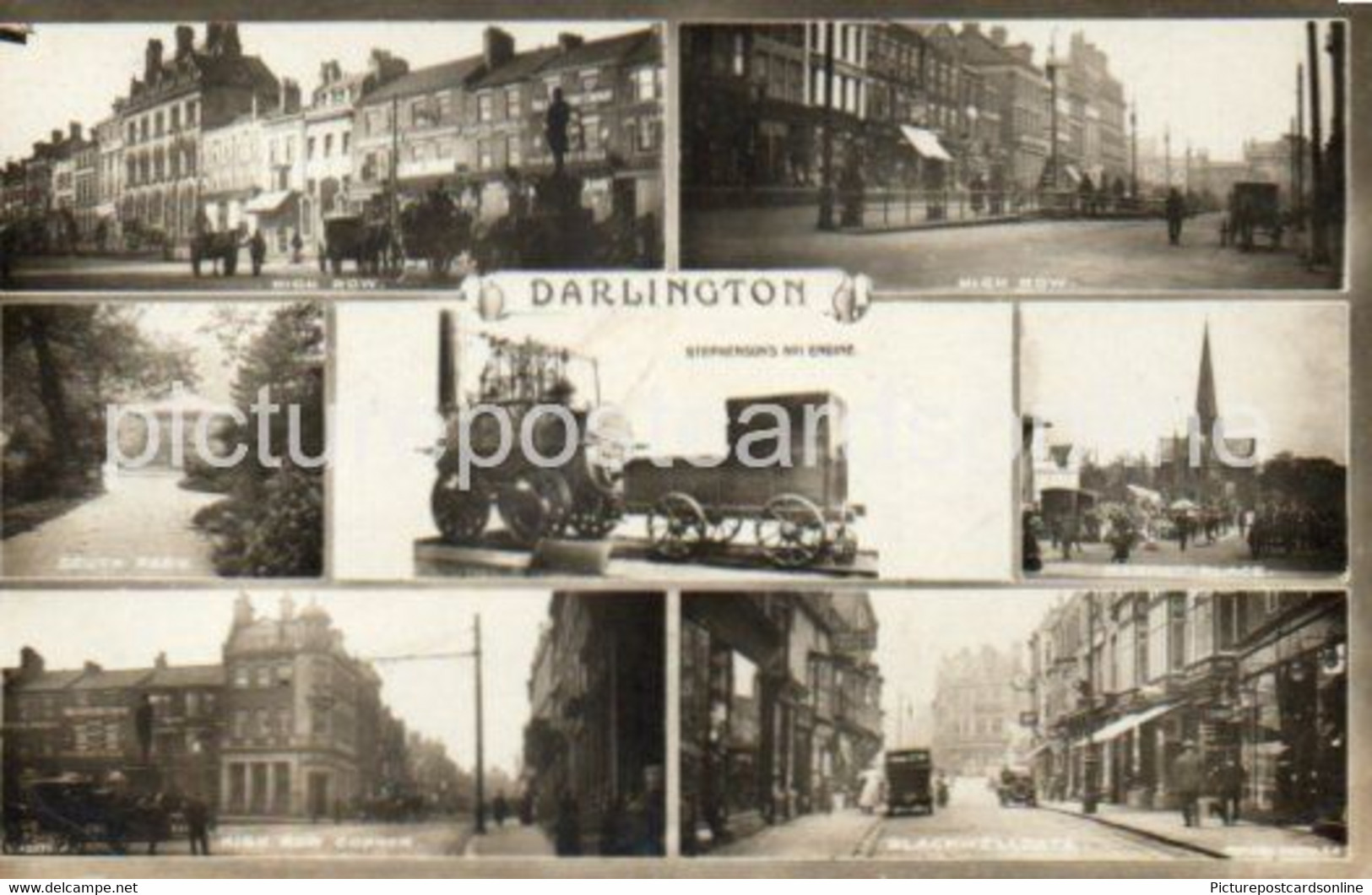 DARLINGTON MULTIVIEW OLD R/P POSTCARD COUNTY DURHAM - Darlington