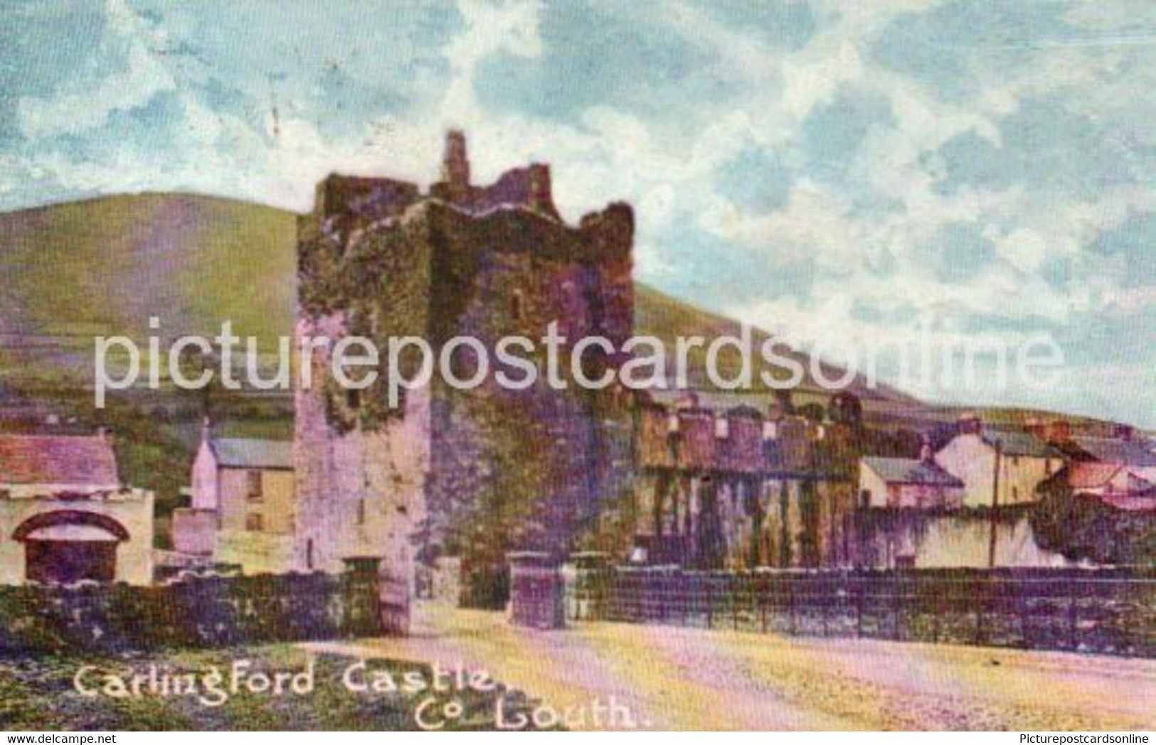 CARLINGFORD CASTLE COUNTY LOUTH OLD COLOUR  POSTCARD IRELAND - Louth