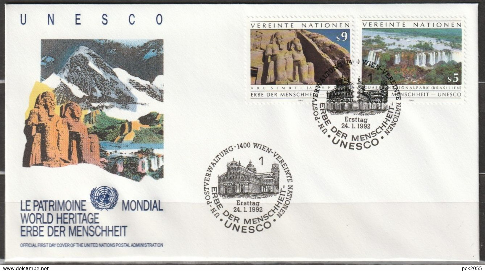 UNO Wien 1992 FDC Mi-Nr.125 - 126 UNESCO-Welterbe  ( D 4415)  Günstige Versandkosten - FDC