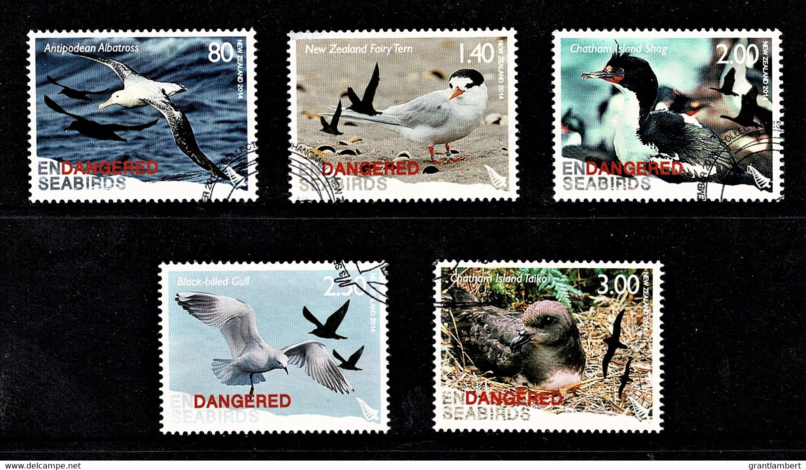 New Zealand 2014 Endangered Seabirds Set Of 5 Used - Oblitérés