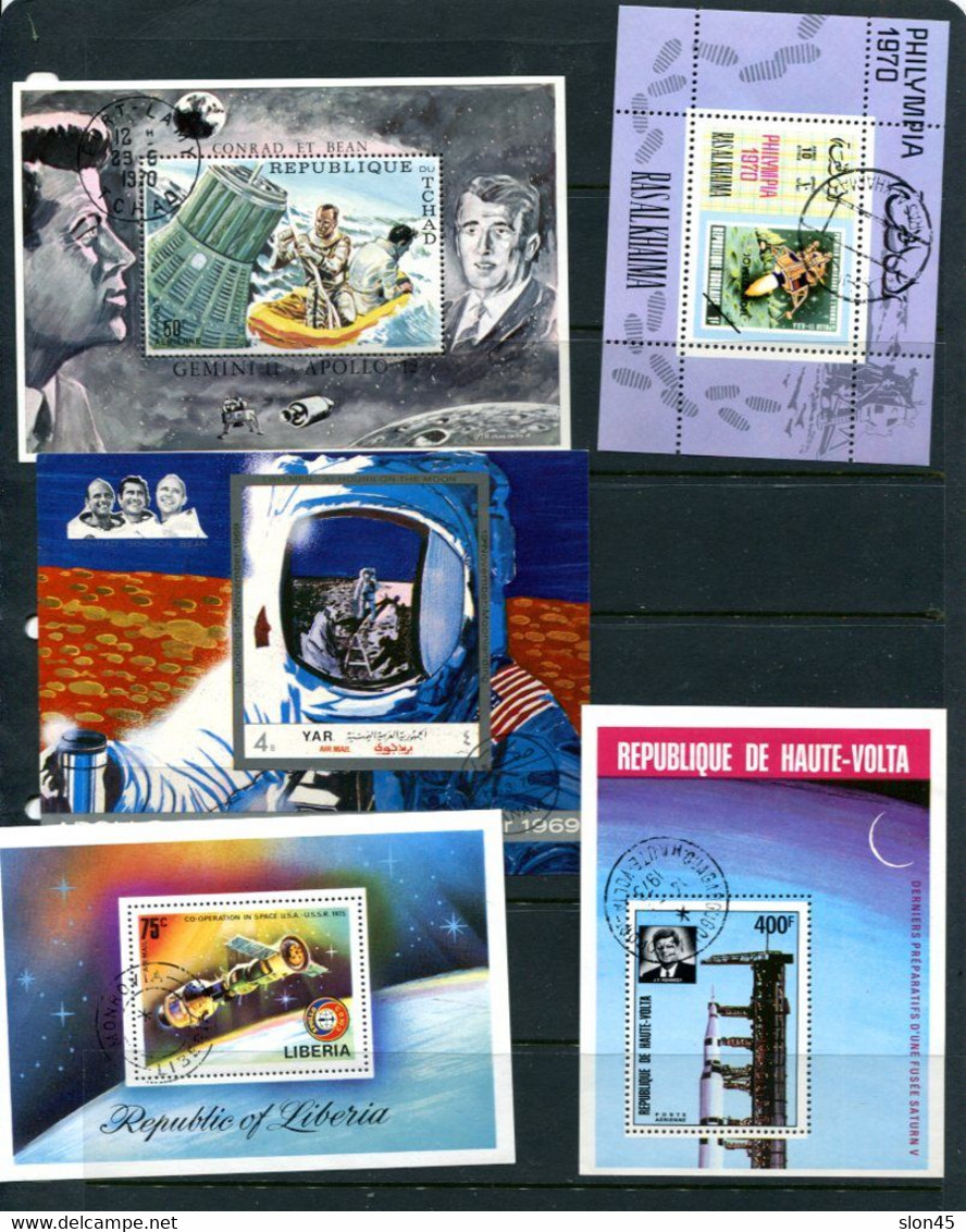 Worldwide 9 Souvenir Sheets Used/CTO Space 14147 - Colecciones