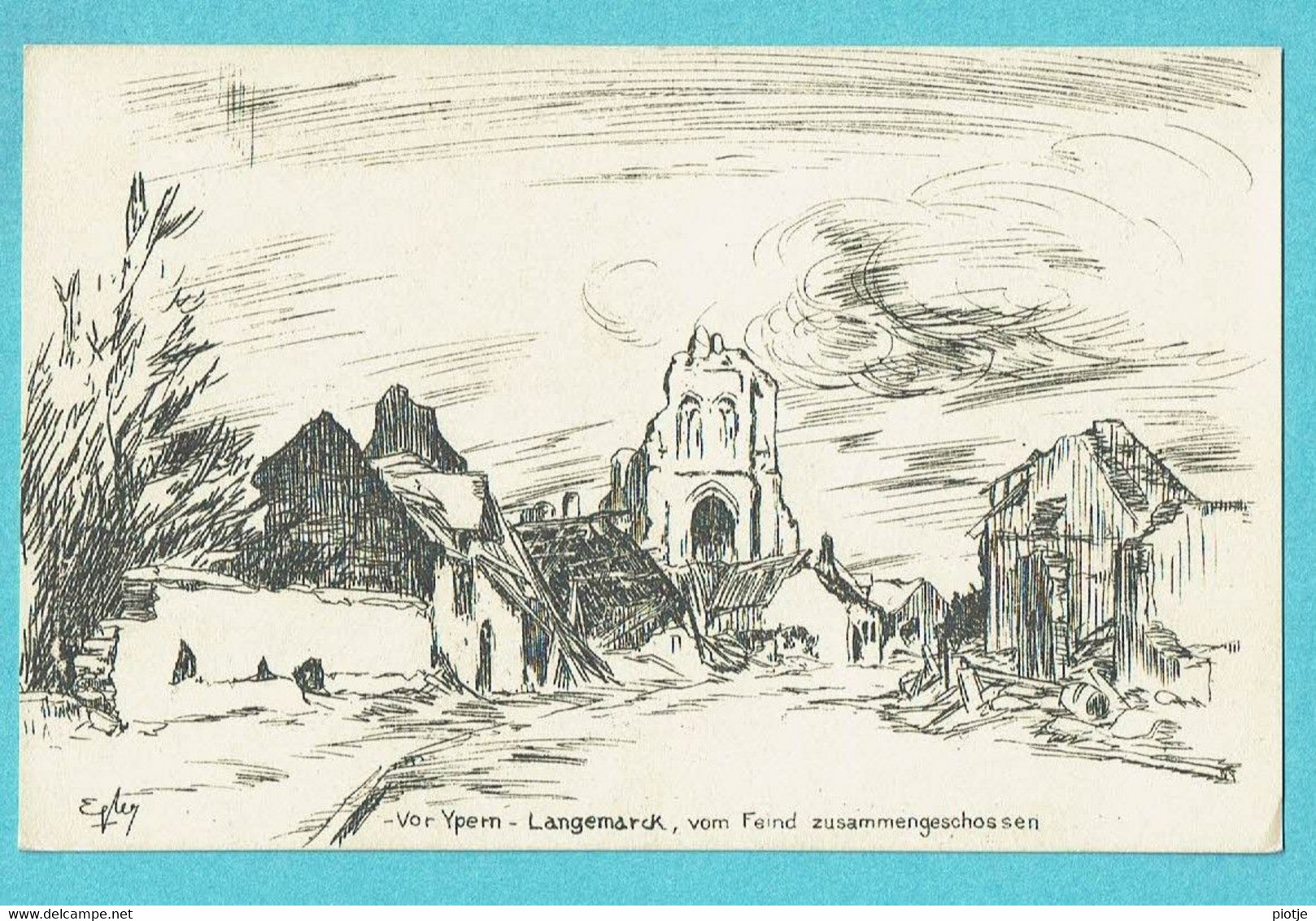 * Langemark - Langemarck (West Vlaanderen) * (Epley - Feldpostkarte - Zum Besten Des Roten Kreuzes) Vor Ypern, Dessin - Langemark-Poelkapelle