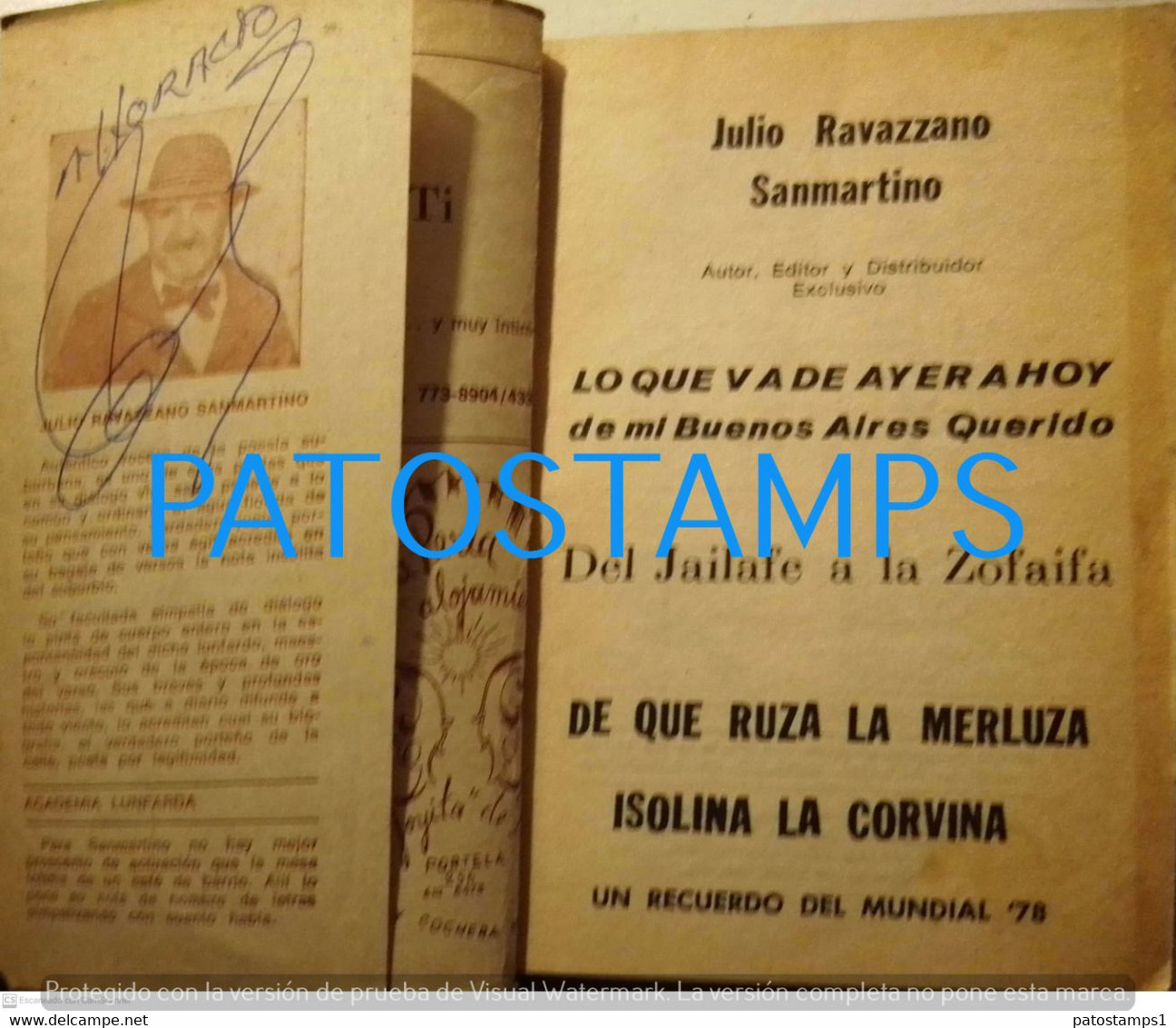 196294 ARGENTINA ACADEMIA LUNFARDA JULIO R. SANMARTINO VERSOS RANTIFUSOS LUNFARDO LIBRO PAG 80 NO POSTAL POSTCARD - Autres & Non Classés