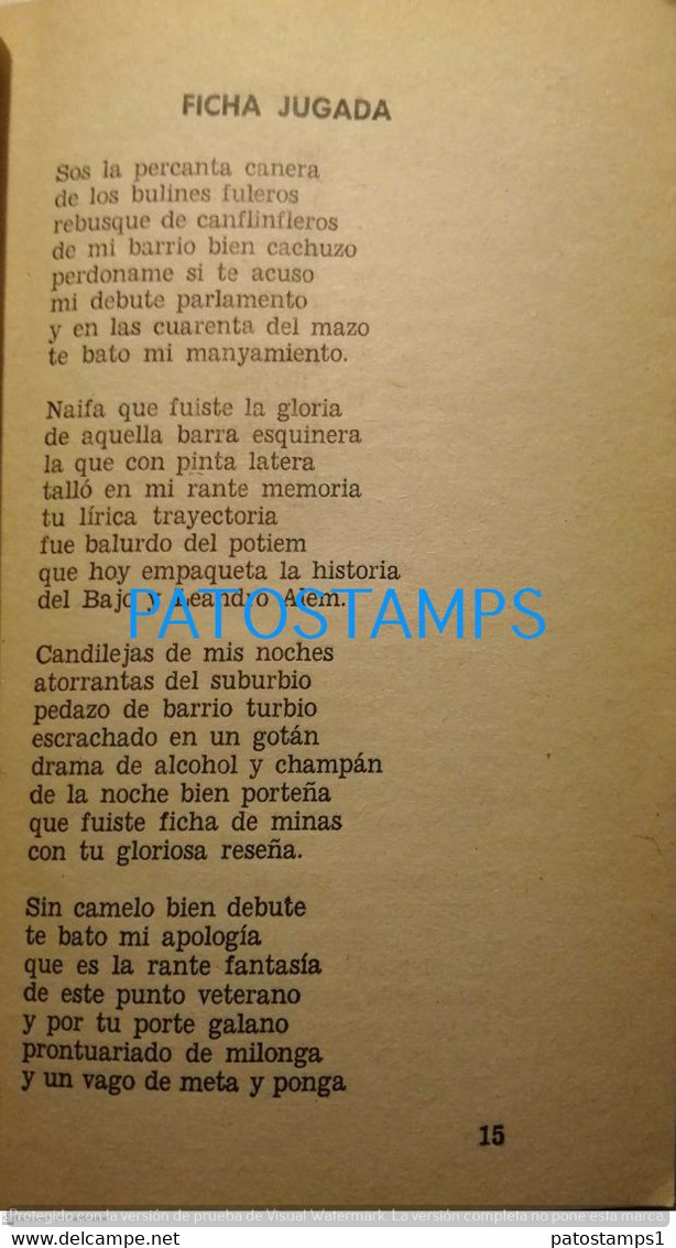 196294 ARGENTINA ACADEMIA LUNFARDA JULIO R. SANMARTINO VERSOS RANTIFUSOS LUNFARDO LIBRO PAG 80 NO POSTAL POSTCARD - Autres & Non Classés