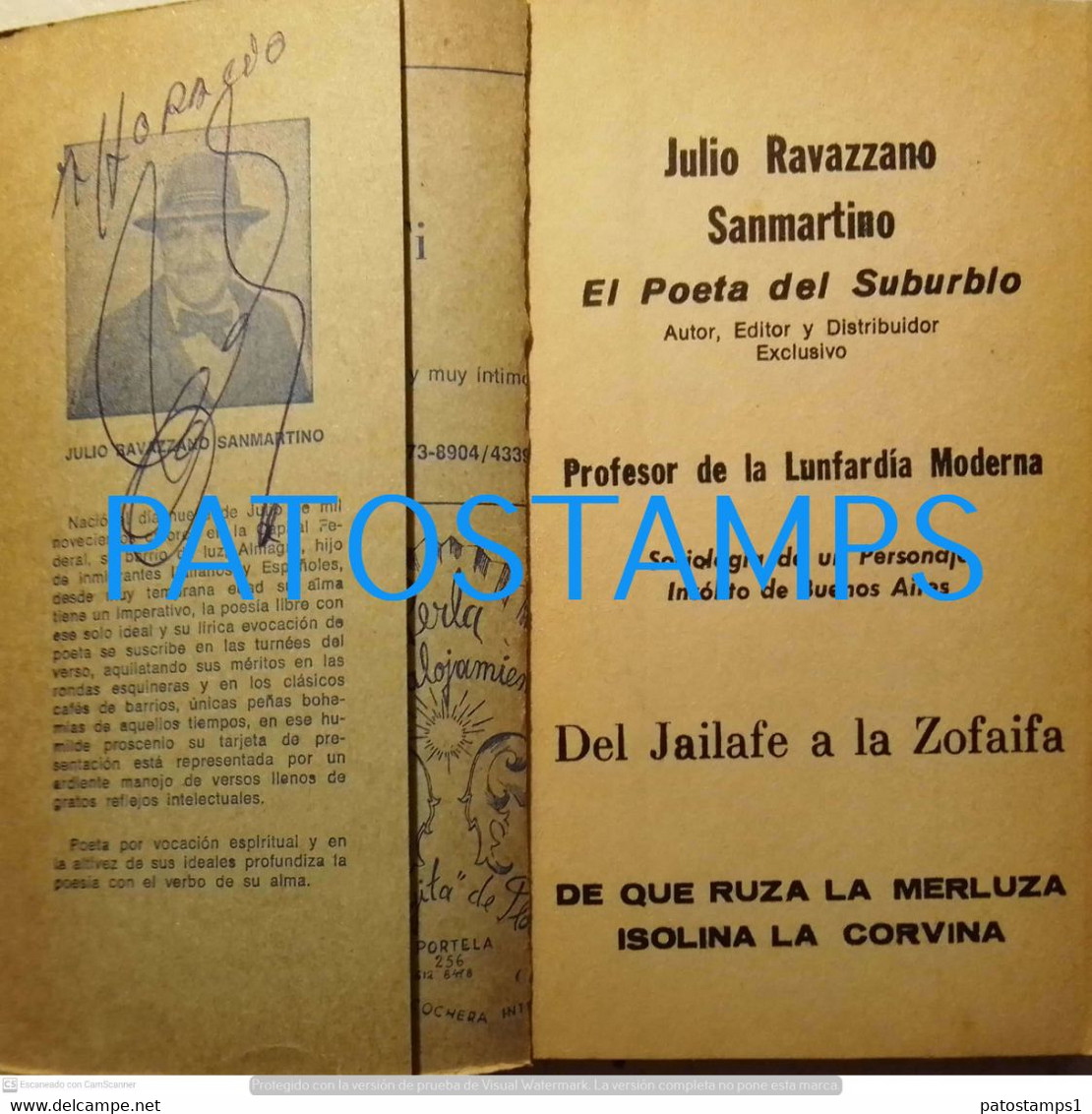 196295 ARGENTINA PARLAMENTO REO JULIO R. FILOSOFIA DEL SUBURBIO VERSOS LUNFARDOS LIBRO PAG 80 NO POSTAL POSTCARD - Andere & Zonder Classificatie