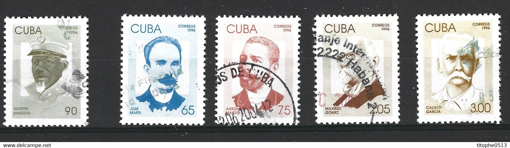 CUBA. Timbres Oblitérés De 1996. Patriotes Cubains. - Gebruikt