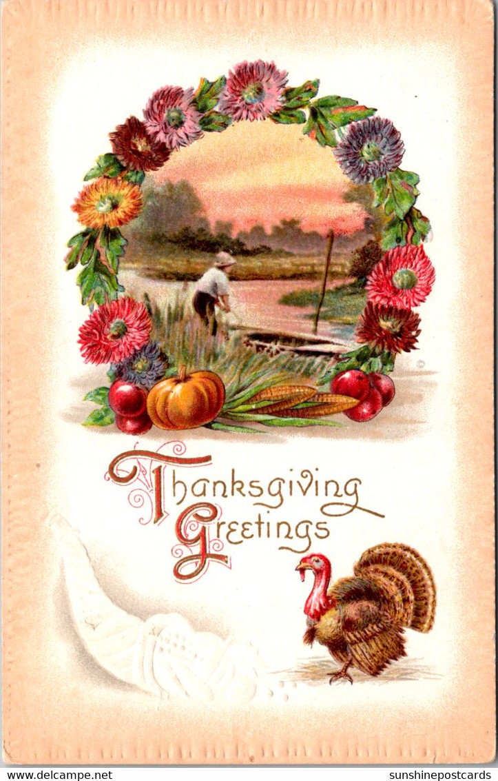 Thanksgiving With Turkey And Flowers - Giorno Del Ringraziamento