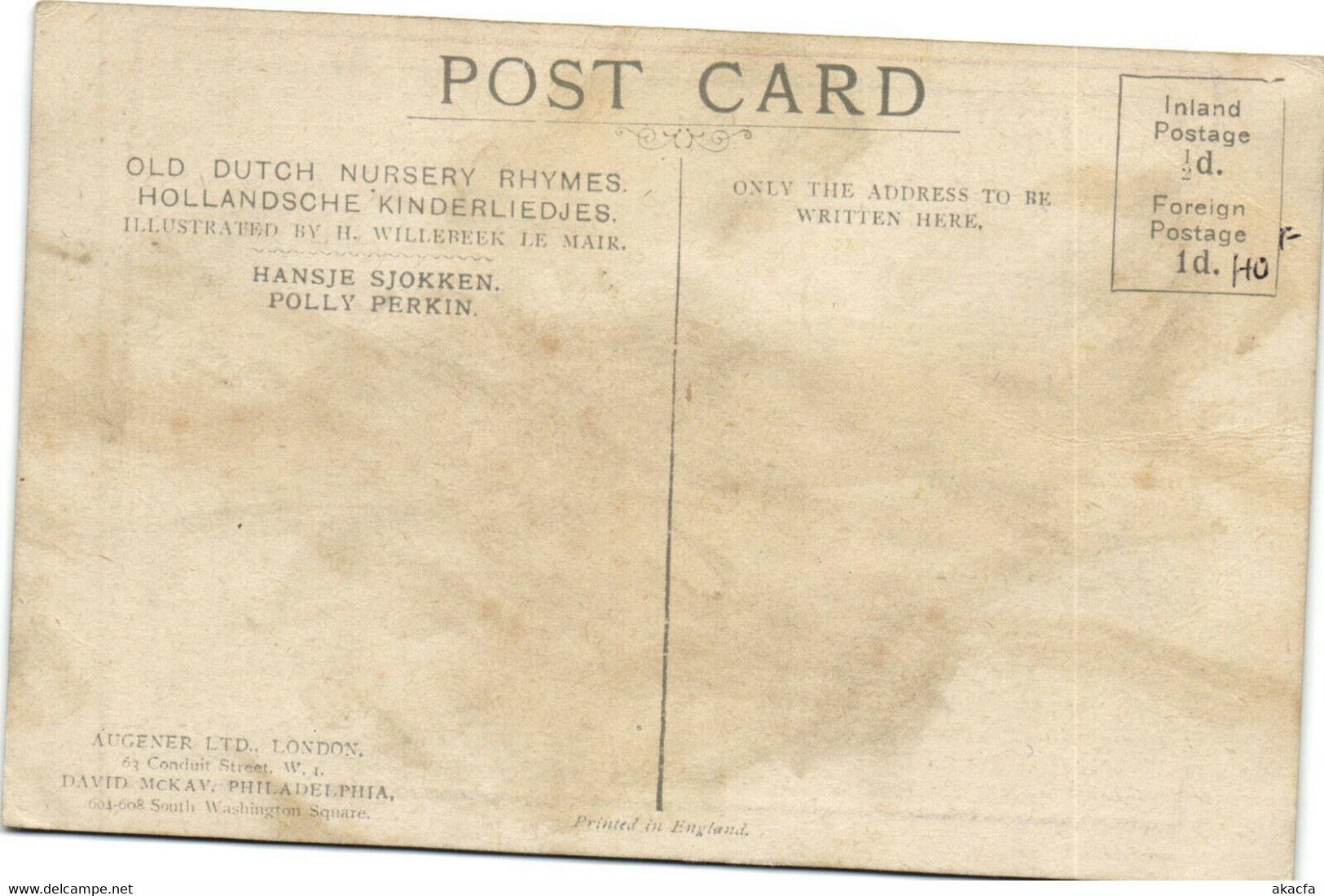 PC WILLEBEEK LE MAIR, ARTIST SIGNED, MY WINDOW, Vintage Postcard (b38800) - Le Mair