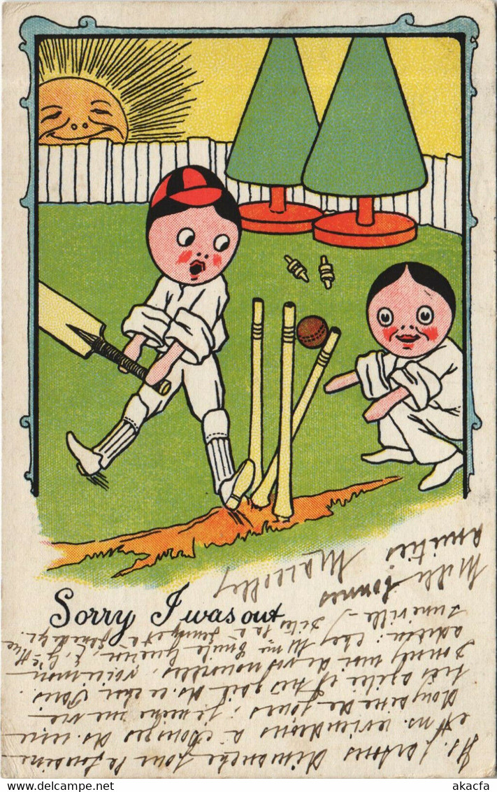 PC SPORTS, CRICKET, SORRY I WAS LOST, Vintage Postcard (B40525) - Críquet